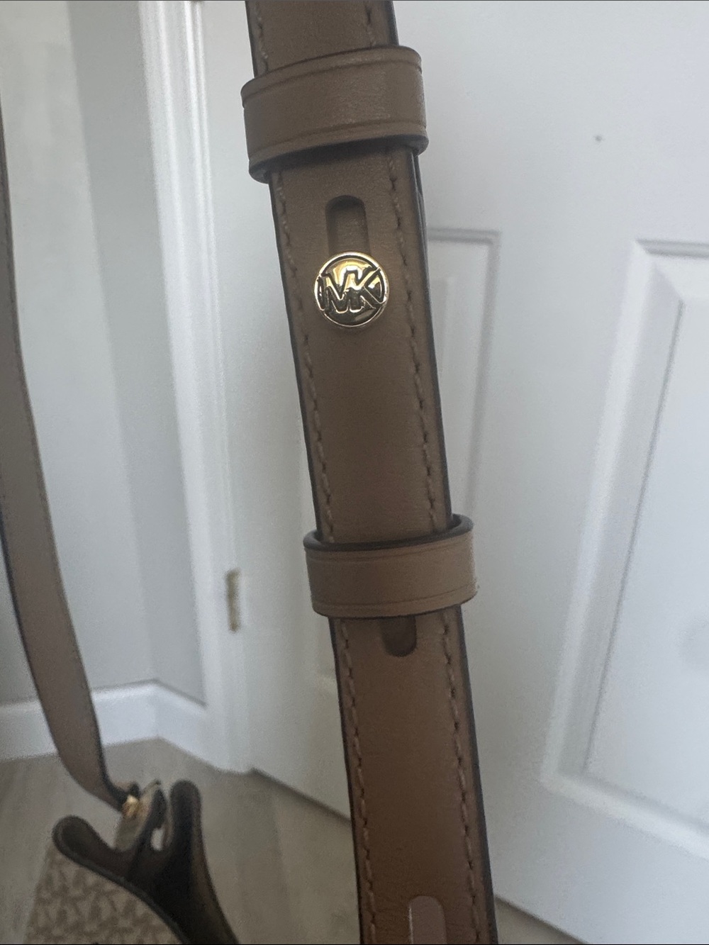 Michael Kors Taupe Signature MK Crossbody Shoulder Bag - Picture 4 of 5